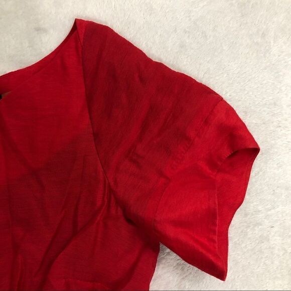 Andrew Marc Red Skater Fit & Flare 6 Buckle Dress Retro Classic - Picture 9 of 9